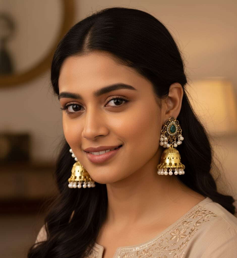 Exaggerated Tassel Hoop Earrings With Embedded Diamonds And Beads Ethnic Style Bell Dangle Jewelry For Women Bohemian Vintage